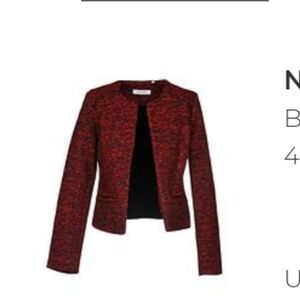 BNWOT NAF NAF Red/ Black tweed blazer